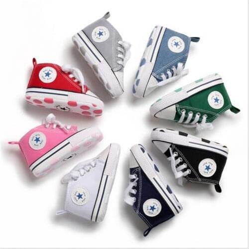 Cute Toddler Baby Girl Shoes Newborn Infant Anti-slip Soft Sole Children Casual Canvas Shoes Prewalker