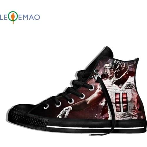 Outdoor Walking Shoes Falcons Men/Atlanta Football Julio Jones Fans Flat Canvas Sport Shoes Comfortable Students Sneakers
