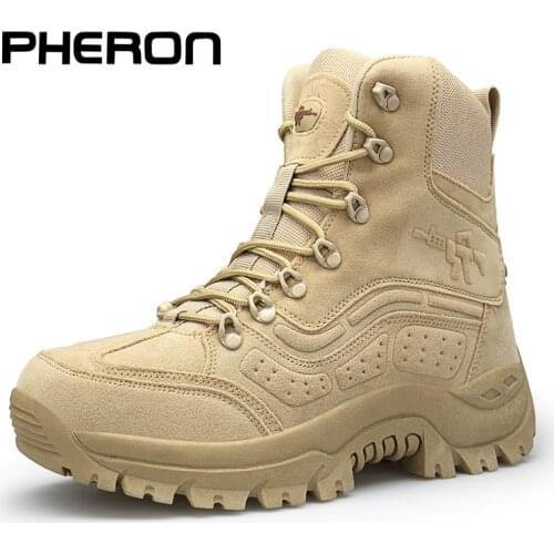 Man Military Boots Men Special Force Tactical Shoes Outdoor Desert Nonslip Combat Boots Waterproof Wearable Hiking Hunting Boots