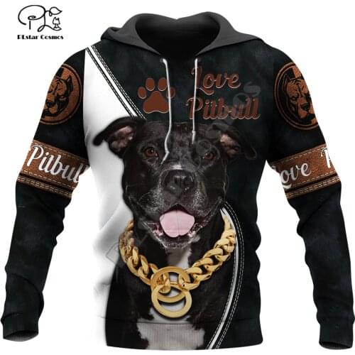 PLstar Cosmos NewFashion Animal Pitbull Love Dog Harajuku 3DPrint Men/Women Unisex Autumn Pullover Jacket Casual Zip Hoodies D-2