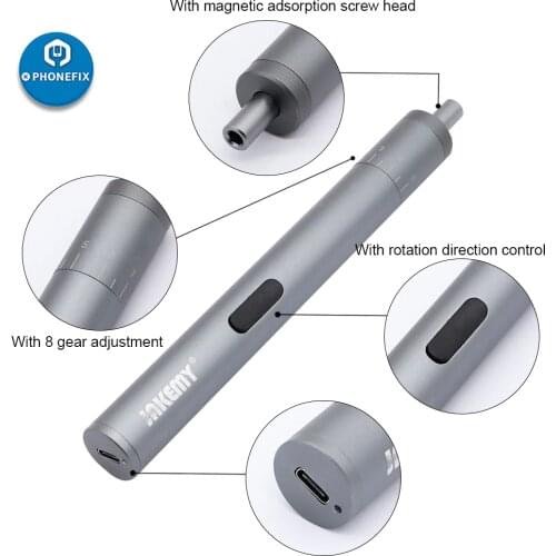 JAKEMY JM-Y02 Electric Screwdriver Set with 14pcs Bits Rechargeable Screwdriver for Cellphone Laptop Camera Home Improvement