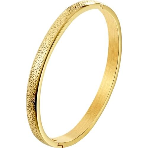 Top Quality Beautiful Bump point Curved Bracelet & Bangle For Couples Stainless Steel Gold Plating Bangle Wholesale Price