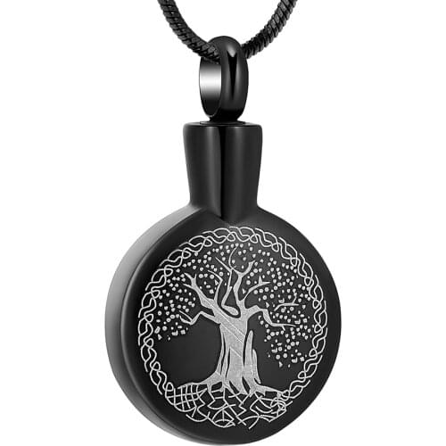 Tree of Life Memorial Ashes Urn Necklaces, Waterdrop Cremation Jewelry Made with Stainless Steel, Keepsake Pendant Locket