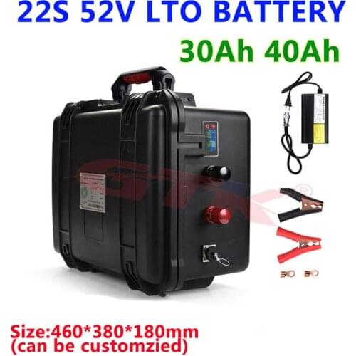 Rechargeable LTO 52V 52.8V 40AH Lithium titanate battery Pack 2.4v battery for AGV forklift Solar system e Truck+5A Charger