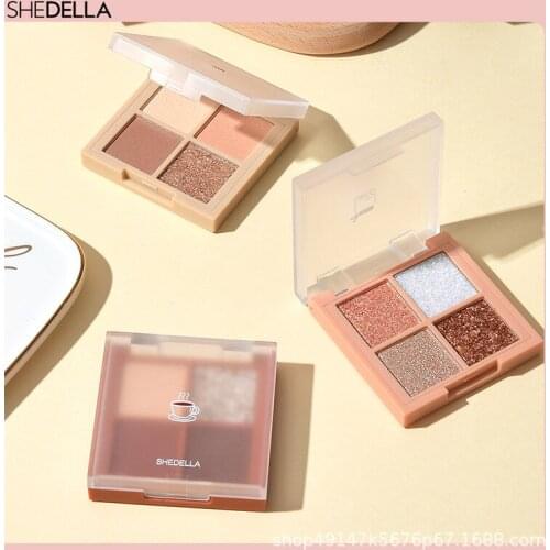 4 Colors Professional Eyeshadow Palette Portable Eyes Makeup Pallet Highlight Shimmer Eye Shadow Natural Womens Eye Cosmetic