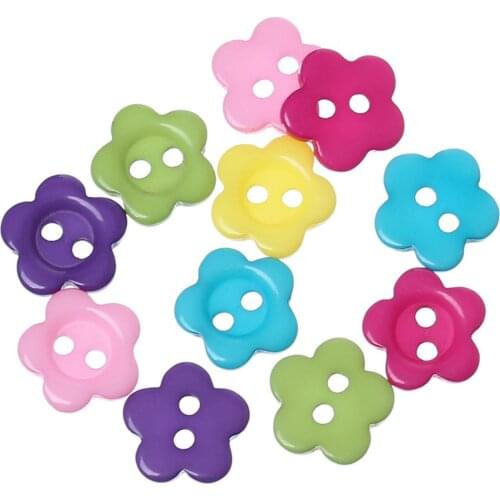 DoreenBeads Resin Sewing Buttons Scrapbooking Flower 2 Holes At Random 10.5mm x 10mm,500PCs new