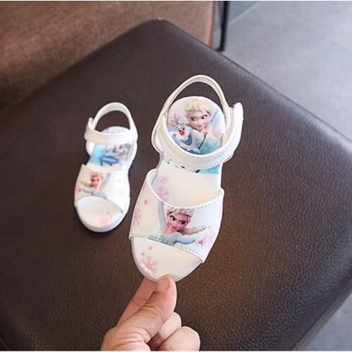 Summer Baby Toddler LED Light Sandals Cartoon Girls Soft Bottom Shoes Non-slip Breathable Beach Sandal Princess Kids Shoes F0055