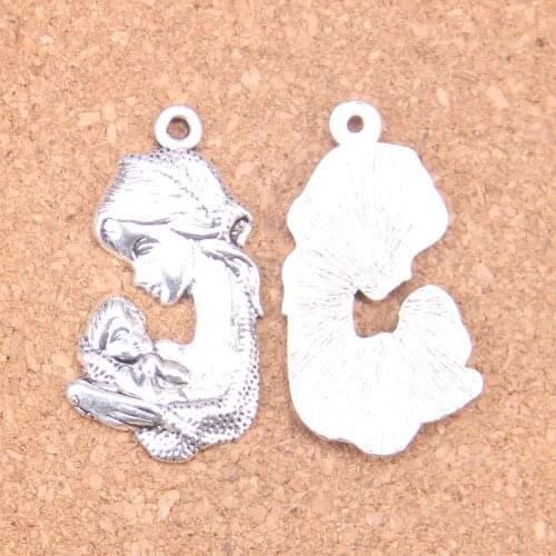 6pcs Charms mother hold son 37x20mm Antique Pendants,Vintage Tibetan Silver Jewelry,DIY for bracelet necklace