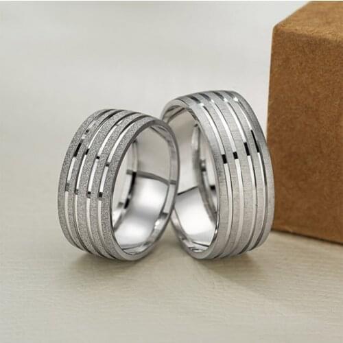 SILVERFONI 925 Sterling Real Silver Double Wedding Bands Rings Bracelet Woman Men Luxury Jewelry Fashion Engagement Anniversary