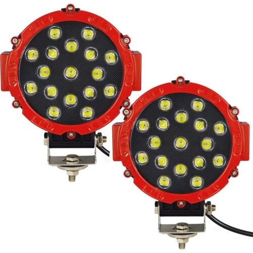 2 7-inch 51W Red spotlight LED working light strips for Jeep Truck vehicle ATV SUV 4X4 truck driving light (7-inch 2x51R-)