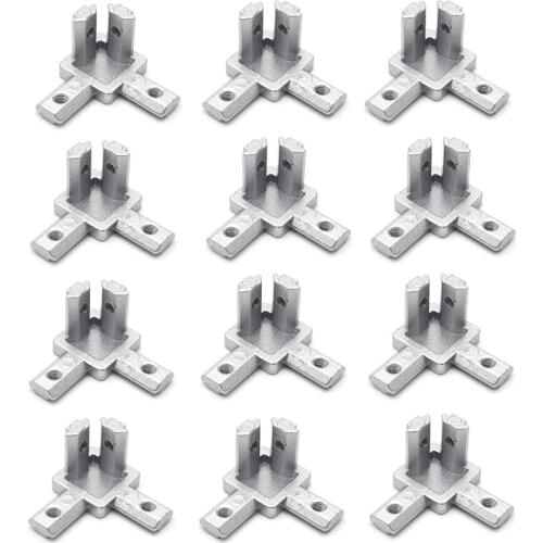 T-Slot Aluminum Stretch Profile 2020 Series 3-Way Angle Bracket Connector With Screw