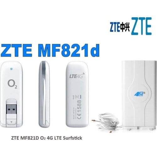 Lot of 10pcs ZTE MF821D 4G LTE FDD USB Modem plus 49dbi 4g TS9 external antenna