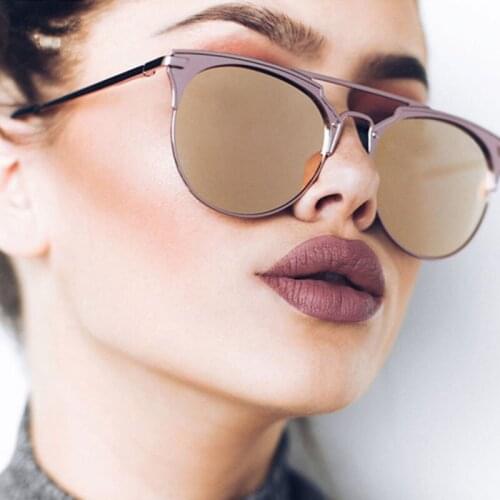 Yoovos 2021 Luxury Cat Eye Vintage Round Sunglasses Women Brand Designer Sunglasses Sun Glasses For Women Female Ladies Mirror