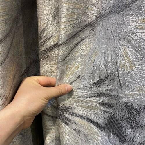 Simple Modern Gray Nordic American Retro Curtains High-precision Jacquard Shading Curtains for Living Dining Room Bedroom