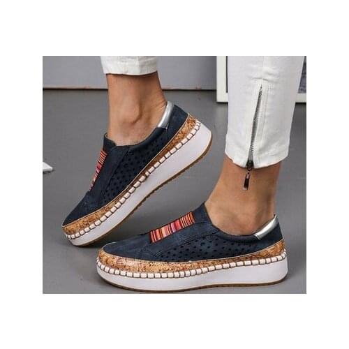 Shallow Loafers Vulcanized Shoes Breathable Hollow Out Casual Shoes Ladies