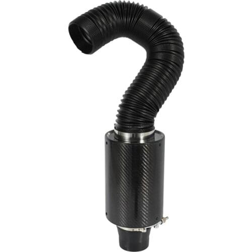 1 Set Universal Car 3 inch Carbon Fibre Cold Air Filter Feed Enclosed Intake Induction Pipe Hose Kit Universal