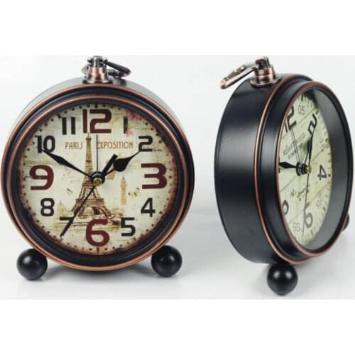 1PCS Retro Vintage Silent Battery Operated Desk Clock Office Home Living Room Decor Table Clocks Home Decoration