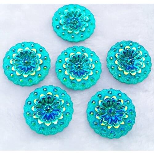 30mm round AB resin rhinestone on two holes sewn in clothes decoration party decoration buttons-8pcs/lot
