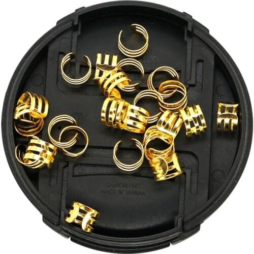 50Pcs/Lot Golden/Silver Adjustable Micro Viking Hair Dread Braids Dreadlock Beard Beads Cuffs Clips Rings for Hair Accessories