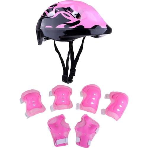 7pcs Kids Sports 58-62cm Helmet, Knee & Elbow Pads, Wrist Guards Set for Bicycle Cycling Roller Skating