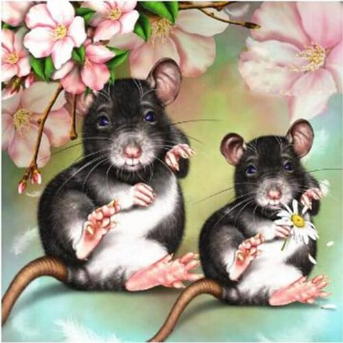 Diamond Embroidery Mouse 5d Diamond Painting Cross Stitch Full Square Cartoon Mosaic Picture Of Rhinestones Decoration
