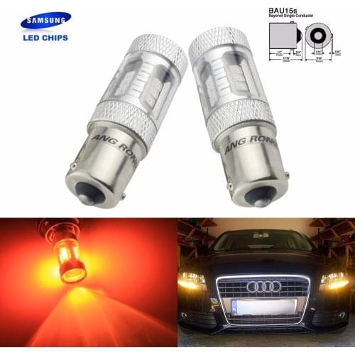 ANGRONG 2pcs Amber PY21W BAU15s LED Front Rear Indicator Turn Singal Light Bulbs(CA316)