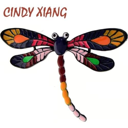 CINDY XIANG New Multicolor Dragonfly Brooches For Women And Men Enamel Insect Pins Autumn Design Coat Accessories High Quality