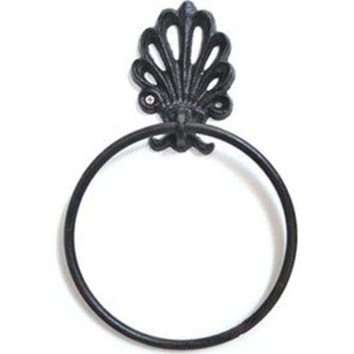 Cast Iron Towel Holder Towels Ring Hanger Vintage Heavy Duty Metal Unique Rustic Bathroom Decor Hook Retro Creative Shelf Rack