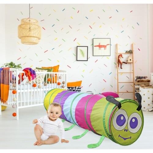 Kid Crawling Tunnel Five-Color Caterpillar Crawling Tunnel Indoor Play House Outdoor Convenient Collapsible Tent For Kids Toys