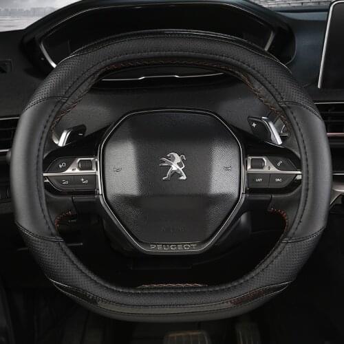 For Peugeot 208 2020years e208 2020year Car Steering Wheel Cover Carbon Fibre + PU Leather Auto Accessories interior Coche