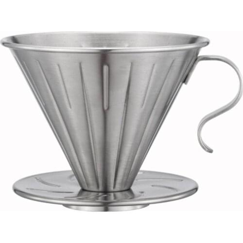 Ecocoffee 304 Stainless Steel 1-4 cups V60 Coffee Dripper Household Barista Accessories