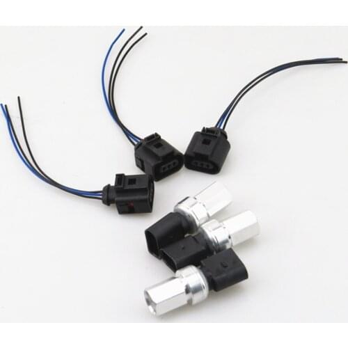 FHAWKEYEQ 3Set A/C Pressure Sensor Switch + Cable Harness Plug For VW Jetta 4 5 Golf MK5 MK6 Passat B5 B6 Polo Fabia 1J0 959 126