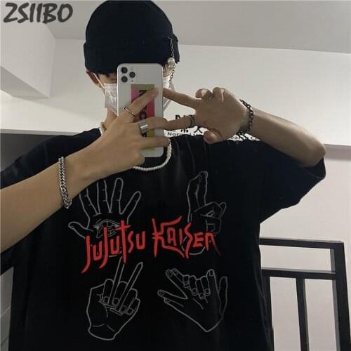 Anime Mens tshirt Jujutsu Kaisen Summer Harajuku Cool Unisex Short Sleeve t shirt Yuji Itadori Printed Streetwear T-shirt Tops
