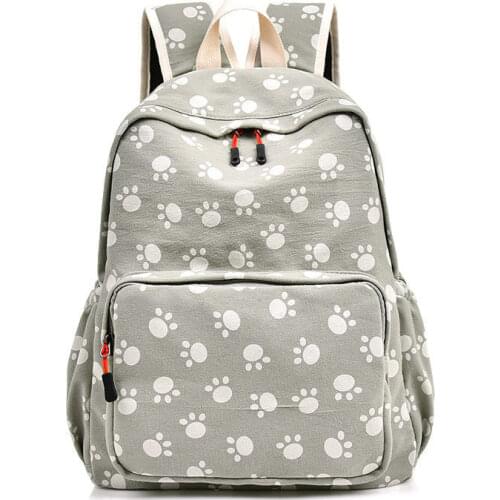 Canvas Ladies Shoulder Backpacks Womens School Bags Cartoon Print Female Business Bags Fashion Teen Girls Book Bags Laptop Bags