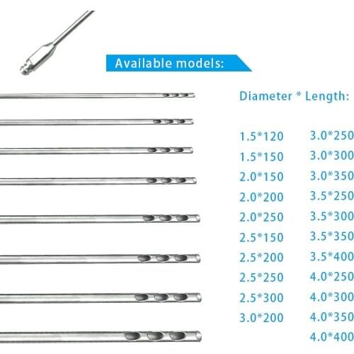 Liposuction Cannula Open Tip with 3 Holes Micro Cannulas Stainless Steel Needl for Lipusuction Instrument