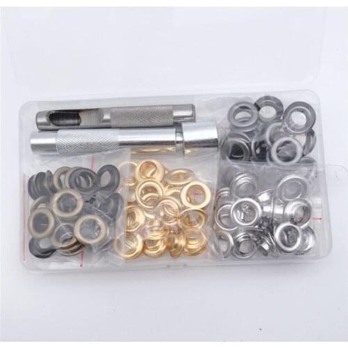 100 Sets Of 10mm 4 Colors Perforation Installation Punching Tool Copper Ring Leather Craft Diy Clothing Shoes