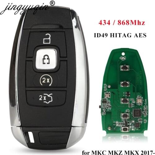 Jingyuqin Keyless Go 434/868Mhz ID49 Car Key Remote For Lincoln MKC MKZ MKX NAVIGATOR 2017 2018 2019 2020 Smart Fob Control