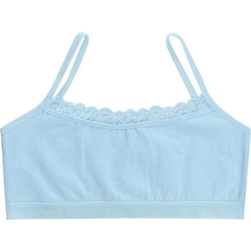 Lace Cotton Young Girls Training Bra 8-12Years Old Kids Bra Camisole Children Bras Condole Belt Vest