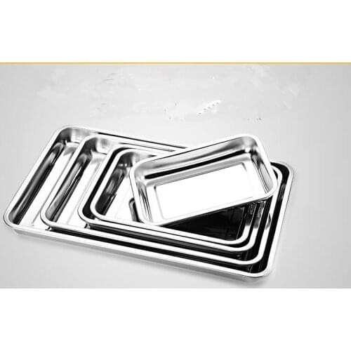 Stainless steel square tray pallet dish rectangle plate grill plate square plate large