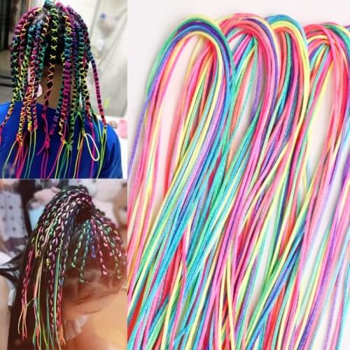5-30Pcs 90CM Colorful Knitting Hip Hop Childrens Ribbons Hair Rope For Girls Women DIY Ponytail Hair Accessories Styling Tool