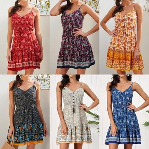 Summer Womens Dress 2021 Elegant A-Line Princess Dress Cotton Sundress Fashion Print Robe Femme Elastic Waist Vestidos Mujer