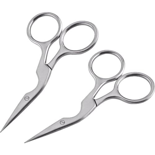 LMDZ 1PCS Stainless Steel Facial Beauty Fashion Small Eyebrow Scissors for Manicure Mini Bend Blade Eyelash Makeup Tool