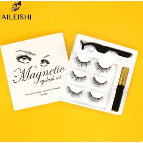 5 Magnet Eyelash 3D Long Lasting Waterproof Eyelashes Magnet Lashes&Magnetic Liquid Eyeliner Magnetic False Eyelashes & tweezer