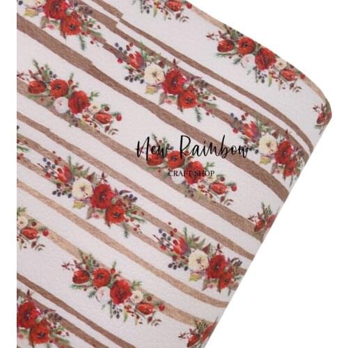 New Rainbow 30x138cm/Boll Stripe Christmas Flowers Faux Leather for Bows, Earrings, Bags, Purse and Many DIY Handmade Crafts