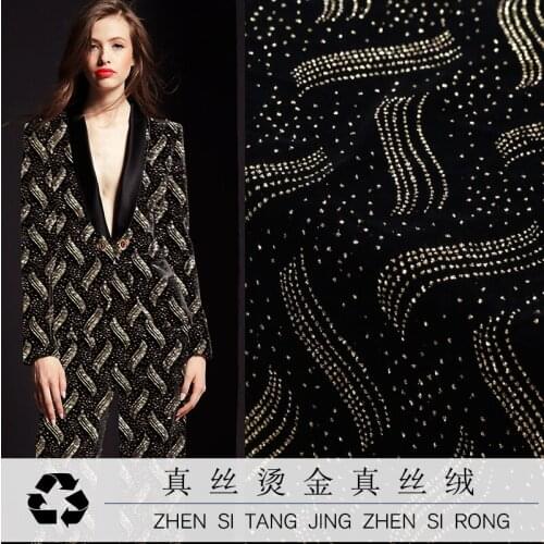 1 metre Autumn New gilded fleece velvet clothing stage dress dinner silk fabric