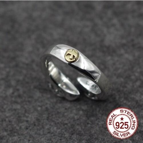 S925 sterling silver couple open ring personality classic fashion Indian retro style brass birds send lovers jewelry gift