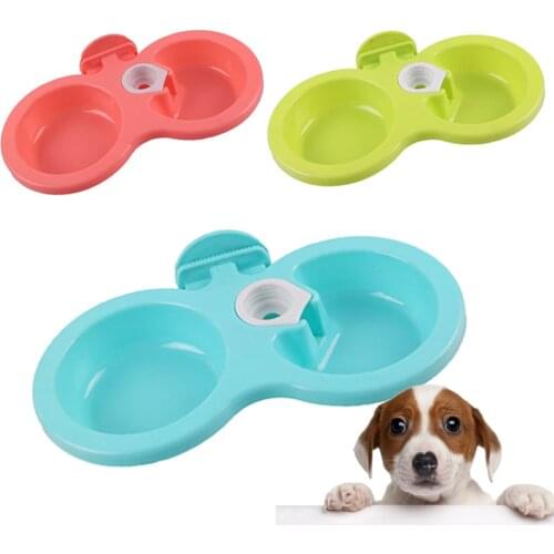 Pet Double Bowl Automatic Water Drinking feeder hanging dog bowl pet feeding bowl dog drinking water