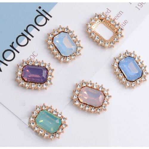 5 Pcs/Lot Retro Lace Crystal Diamond Plate Flower Rhinestone Button Jewelry Scarf For Hair Accessories Sewing Decorative Coat