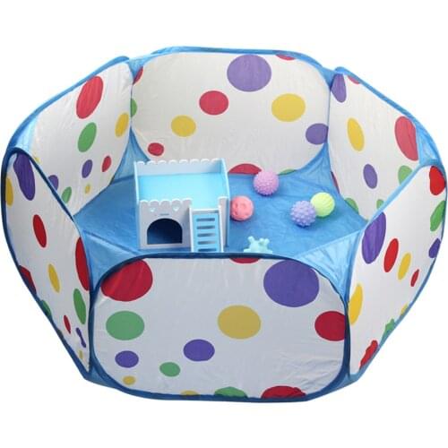 Dot Print Portable Foldable Pet Fence Indoor Outdoor Game Safe Guard Playpen Small Medium Animal Cage for Hamster Guinea Pig