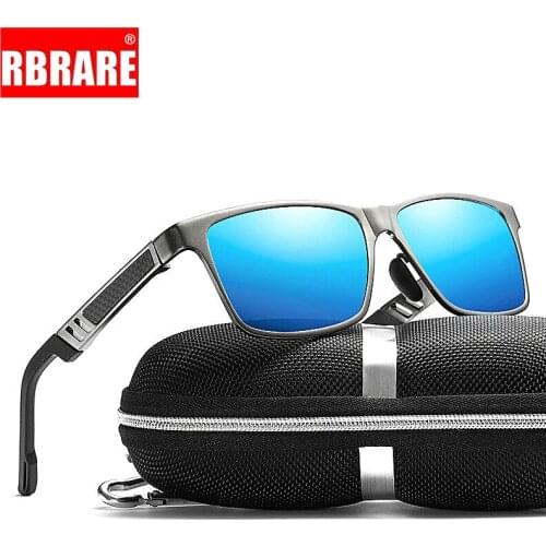 RBRARE 2021 Polarized Sunglasses Men Aluminum-magnesium Alloy Square Brand Designer Classic Glasses Metal Goggle Eyewear For Men